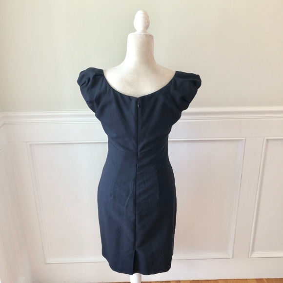 REBECCA TAYLOR Wool Blend Sheath Dress Navy Blue 6 - Picture 4 of 5
